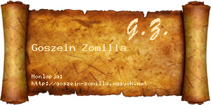 Goszein Zomilla névjegykártya